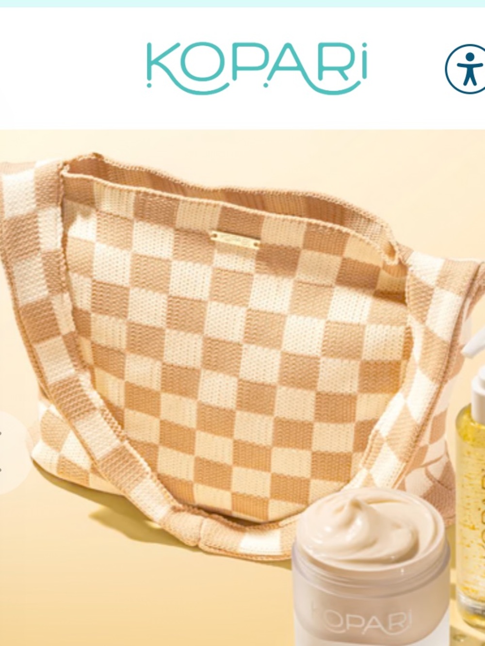 Kopari Limited Edition Checked Knit Tote.